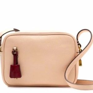 J. Crew Signet pale Pink Pebbled Leather Crossbody Handbag